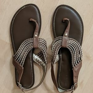 Gold and brown Merona Sandals, like new